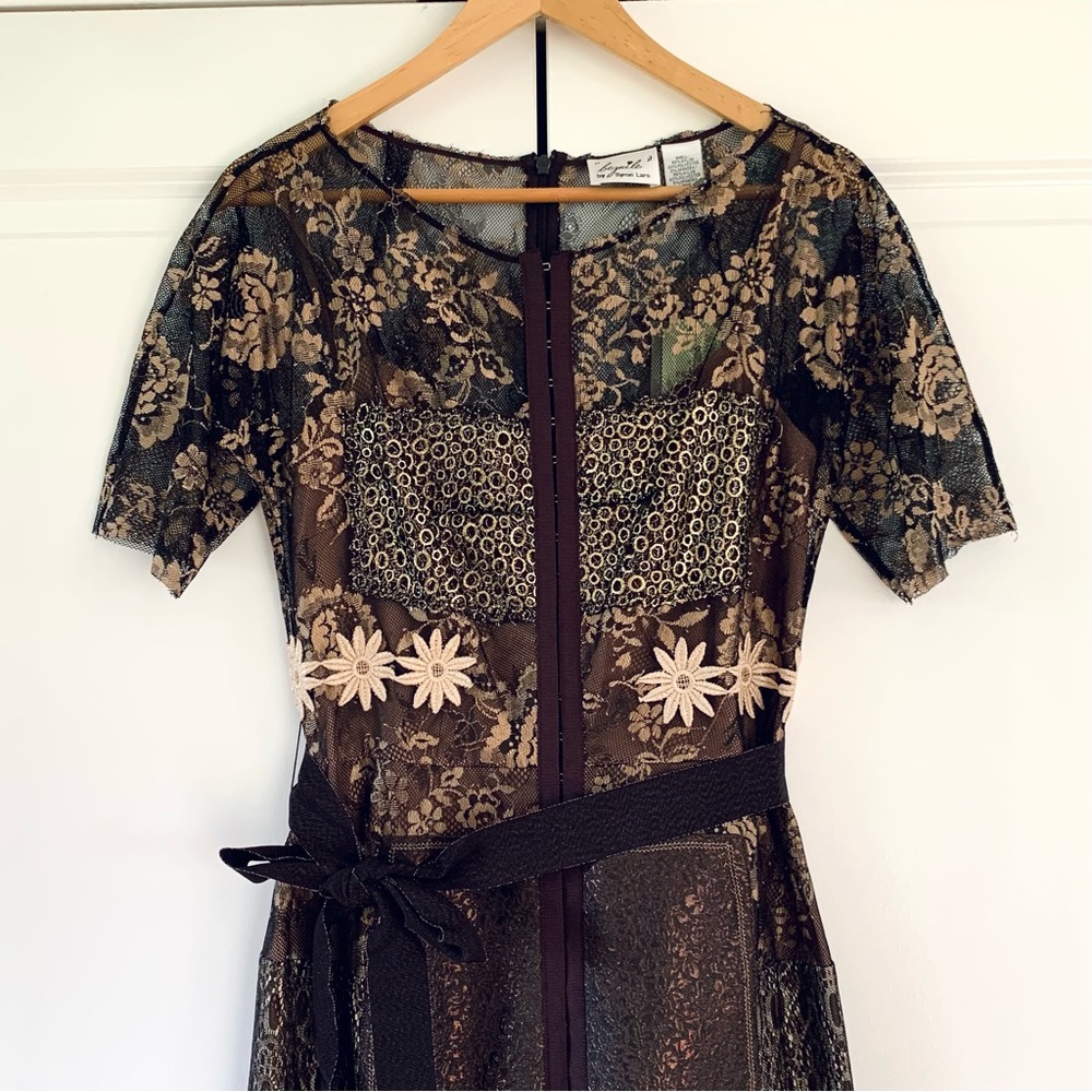 Byron Lars Black and Gold Lace Dress - Picture 3 of 8